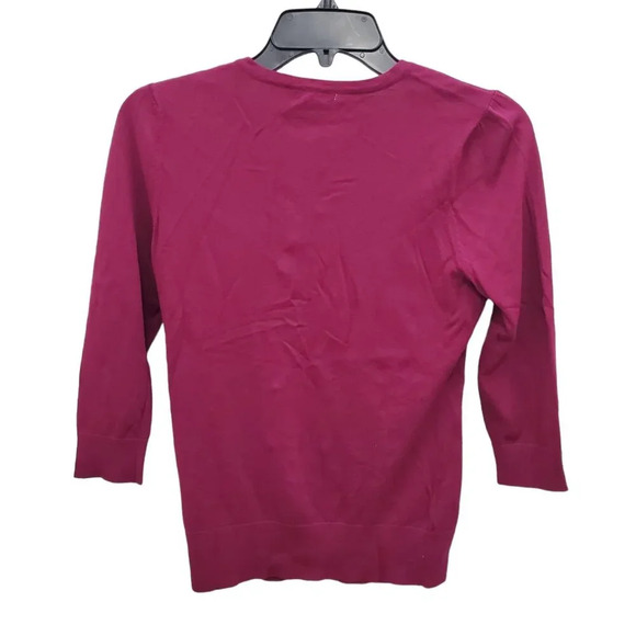 Halogen Women's Magenta‎ Rayon Blend Knit Button Up 3/4 Sleeve Cardigan Size XS - Picture 6 of 6